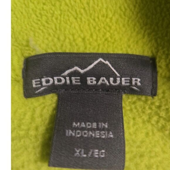 Eddie Bauer Bright Green Fleece Pullover - Picture 4 of 4